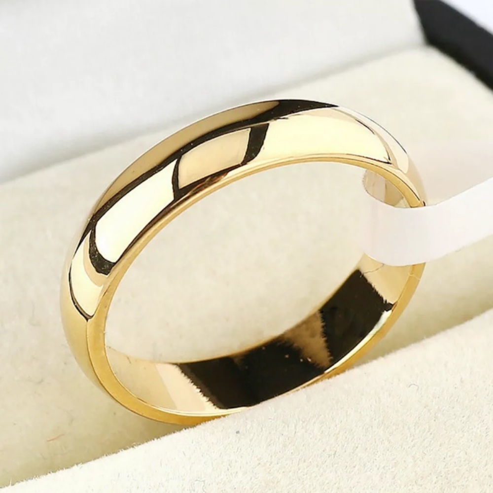 Gold‎ Ring Band Made From High Quality Solid Gold Titanium With A 4mm Width~ New - Picture 5 of 7